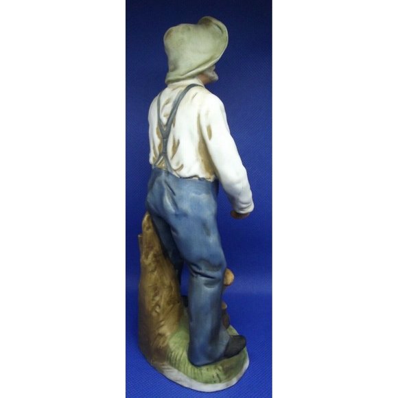 Homco 1409 Porcelain Farm Man Squirrel 8" Figurine old grandpa farmer basket - Picture 7 of 9